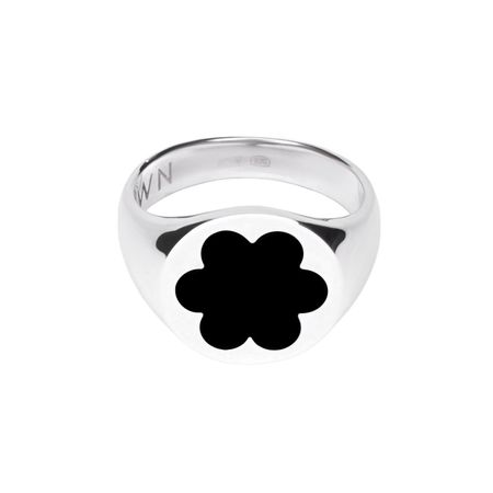 MOONSWOON Кольцо-печатка Silver Forget-Me-Not Ring – Black кэндзи цурута незабудка forget me not манга