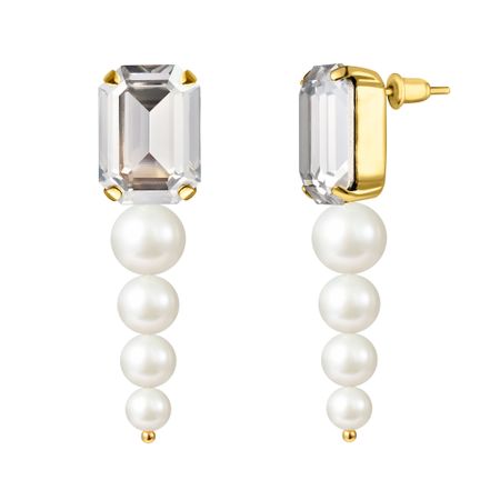 PHENOMENAL STUDIO Серьги Octagon Pearl Gold Earrings
