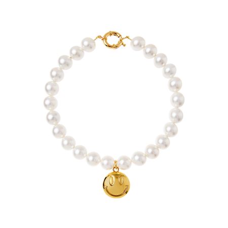 TIMELESS PEARLY Колье Majorka Pearl Necklace Whith Smiley Charm