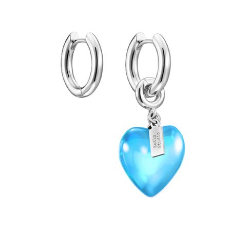 KOTLO STUDIO Серьги Sweetheart Mini Silver-Lake Blue Earrings