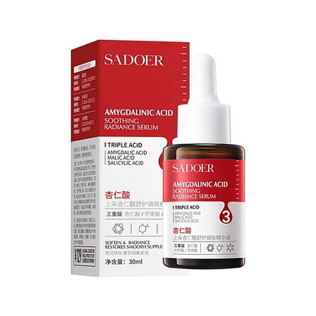 Сыворотка для лица SADOER Сыворотка для сияния лица омолаживающая с миндальной кислотой