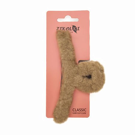 Заколка для волос ZIKOLKI STORE Заколка краб аксессуар для волос пушистый, большой крабик