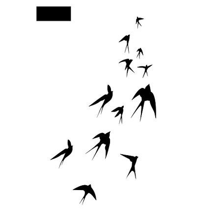 Наклейки для тела PRINT FACTORY Переводная Временная Татуировка Стрижи