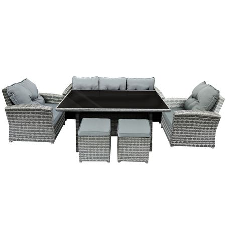 комплект мебели Флорина искусственный ротанг (диван, 2 кресла, 2 пуфика, стол)