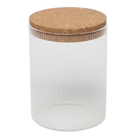 банка для продуктов TODELIA Simplicity 0,85л круглая стекло, пробка, силикон