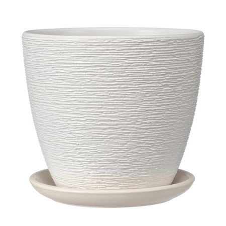 горшок с поддоном Гнездо d20,8 h19,2см 4,2л керамика белый крокус