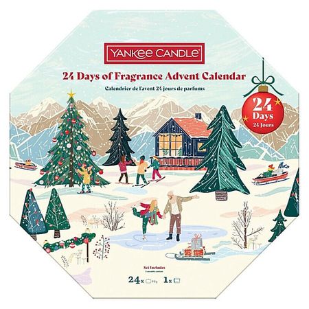 Набор ароматических свечей YANKEE CANDLE Адвент-календарь 24 days of Fragrance Wreath Advent Calendar свечей для торта pink wave волны розовые 6шт 17см 12 7color candle 18