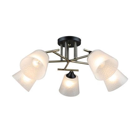 люстра потолочная БАЛТИЙСКИЙ СТИЛЬ Венето AB+BK Е27 5х60Вт металл стекло