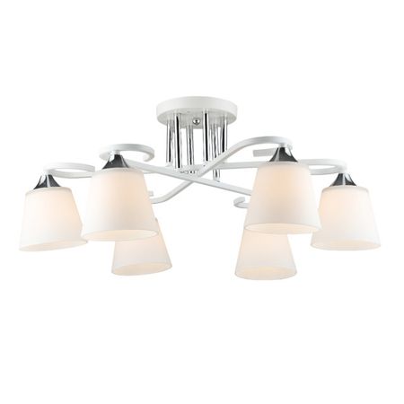 люстра потолочная БАЛТИЙСКИЙ СТИЛЬ Арта WT+CR Е27 6х60Вт металл стекло