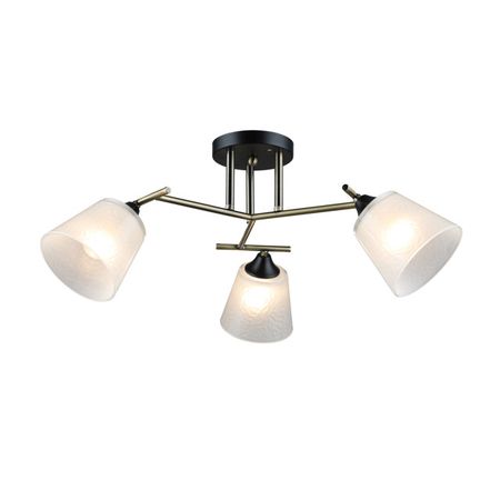 люстра потолочная БАЛТИЙСКИЙ СТИЛЬ Венето AB+BK Е27 3х60Вт металл стекло