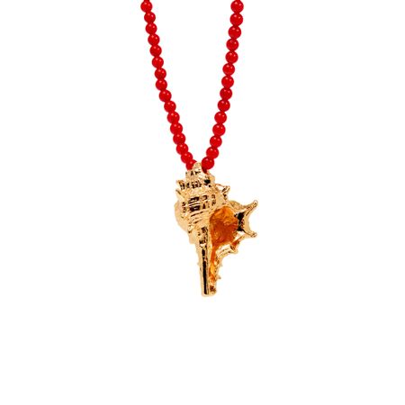 HOLLY JUNE Колье Gold Shell Coral Necklace