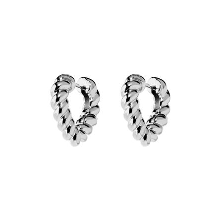 FREE FORM Серьги Silver Twisted Heart Earrings
