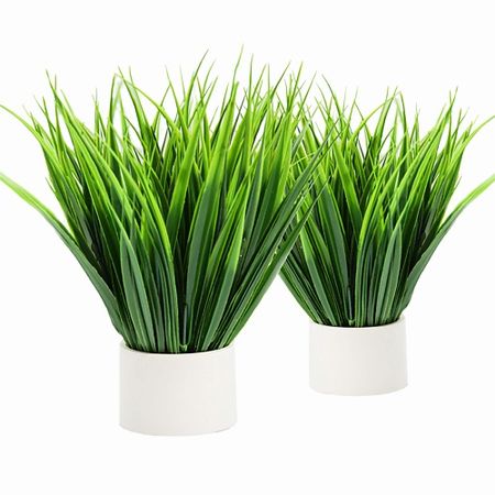 Статуэтка ЛЬНЯНКА HOME Трава в горшке 2 шт. Искусственные цветы