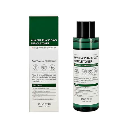 Тонер для лица SOME BY MI с AHA, BHA, PHA-кислотами, экстрактами центеллы азиатской и чайного дерева 150 мл