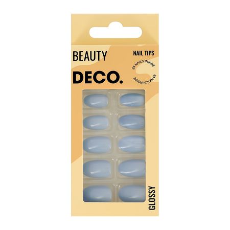 Набор накладных ногтей с клеевыми стикерами DECO. BEAUTY glossy blue chic 24 шт + клеевые стикеры 24 шт нюша блокнот my beauty secrets blue твердый переплет 160x243