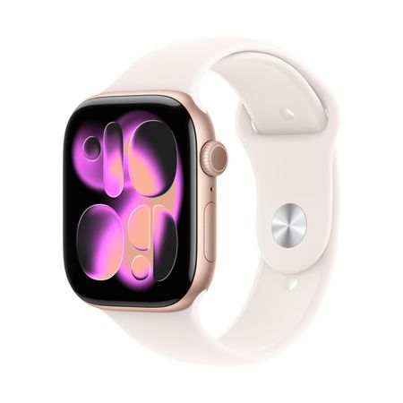 Смарт-часы Apple Watch Series 11 42mm Rose Gold Aluminum Case with Light Blush Sport Band (S/M) 1roll animal series laser gold pet tape cute butterfly panda whale masking tape decorative scrapbook stickers journal aesthetic