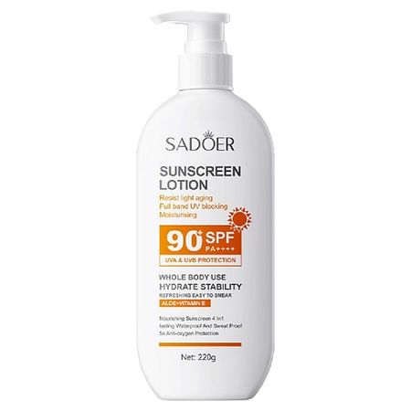 Лосьон для тела SADOER Лосьон SPF 90+ защита от UVA и UVB лучей с алоэ и витамином Е
