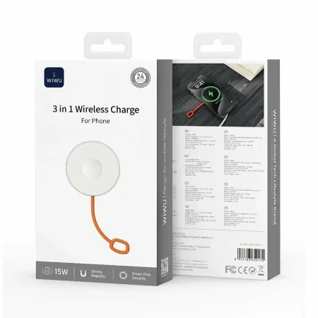 Беспроводное зарядное устройство WIWU 3в1 Wireless Charge 15W (Wi-W037) (белый)