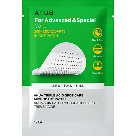 Патчи для лица ANUA Патчи от прыщей с микроиглами и кислотами TRIPLE ACID SPOT CARE MICRODART PATCH