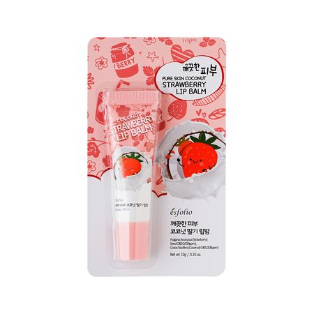 Бальзам для губ ESFOLIO PURE SKIN COCONUT с кокосовым маслом и экстрактом клубники 10 г