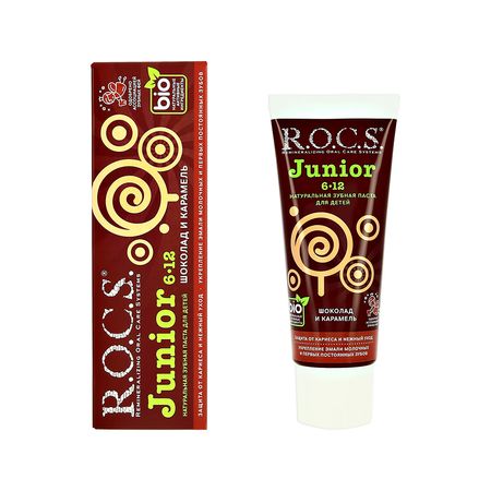 Паста зубная детская R.O.C.S. JUNIOR Шоколад и карамель 74 г заколдованный лес развиваем математические способности