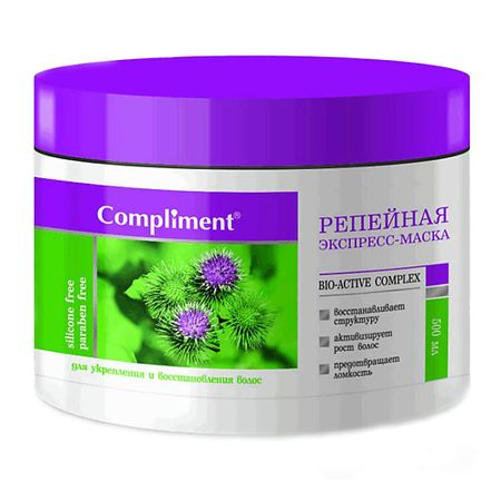 Маска для волос COMPLIMENT Репейная Экспресс-маска для укрепления и восстановления волос