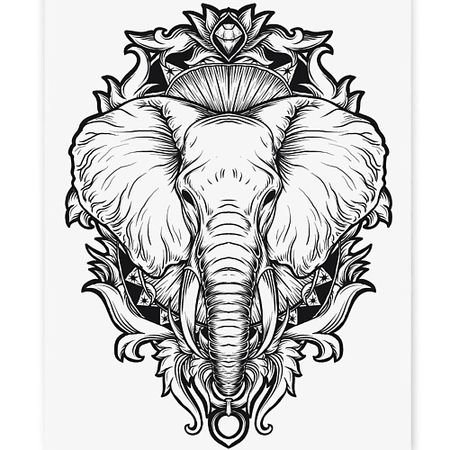 Наклейки для тела PRINT FACTORY Временная Татуировка Индийский Слон