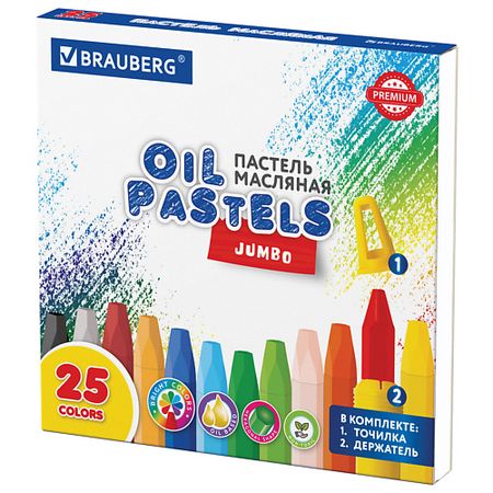 Краски BRAUBERG Пастель масляная утолщенная