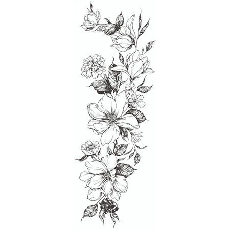 Наклейки для тела PRINT FACTORY Временная Переводная Татуировка Цветы-Магнолии