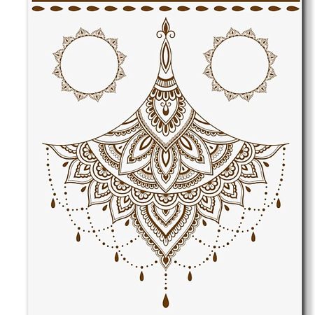 Наклейки для тела PRINT FACTORY Временная Переводная Татуировка Мехенди Арабская Ночь