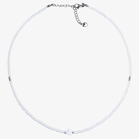 Колье HIGHER-AURA Чокер из белого бисера с перламутровым сердцем