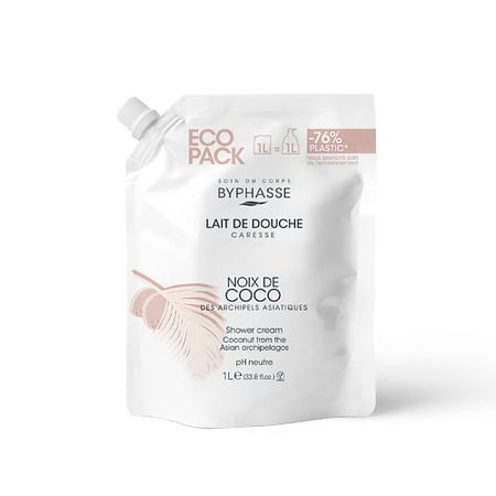 Гель для душа BYPHASSE ECOPACK Гель для душа CARESSE кокосовый