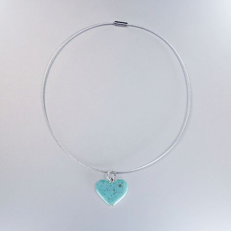 Колье LA PALME ARTISAN CERAMICA Колье с подвеской авторское Люблю Бирюза сердце Л