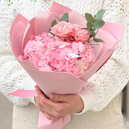 Букет живых цветов SORRYCH Букет с розовой гортензией