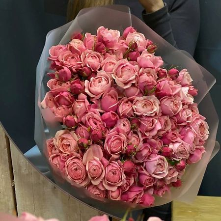 Букет живых цветов ЦВЕТОЧНЫЙ БАР LOFТ Премиальный букет кустовых пионовидных роз