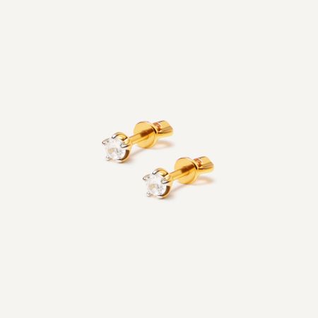 VIVA LA VIKA Серьги Classic Circle Studs, Size 3, Gold
