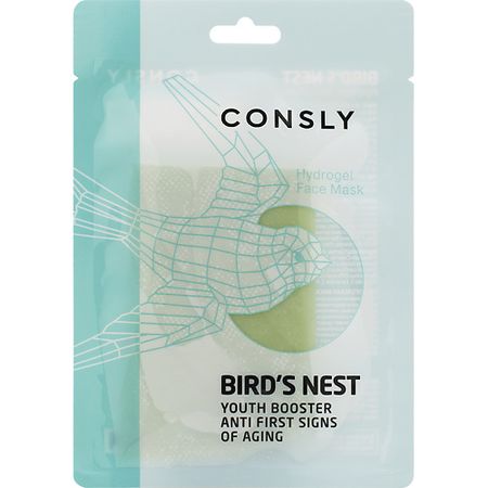 Маска для лица CONSLY Гидрогелевая маска с экстрактом ласточкиного гнезда Hydrogel Face Mask Bird’s Nest Youth Booster Anti First Signs Of Aging