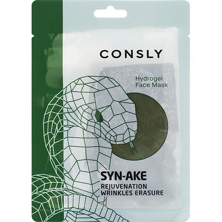 Маска для лица CONSLY Гидрогелевая маска с пептидом Hydrogel Face Mask Syn-Ake Rejuvenation Wrinkles Erasure