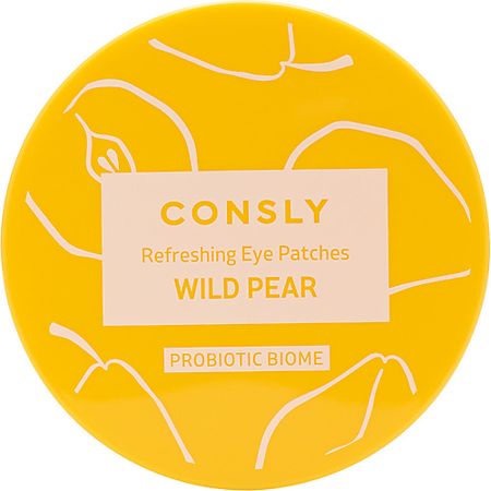 Патчи для глаз CONSLY Патчи для мгновенного сияния и свежести кожи вокруг глаз с пробиотиками и экстрактом дикой груши Refreshing Eye Patches Wild Pear Probiotic Biome