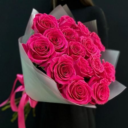 Букет живых цветов ДАМА ФЕЯ Ароматные розы Эквадор 15шт