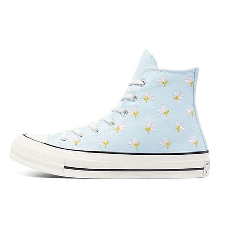 Кроссовки CONVERSE Кроссовки Chuck 70 Womens High Embroidered Floral Print Chambray Blue Womens