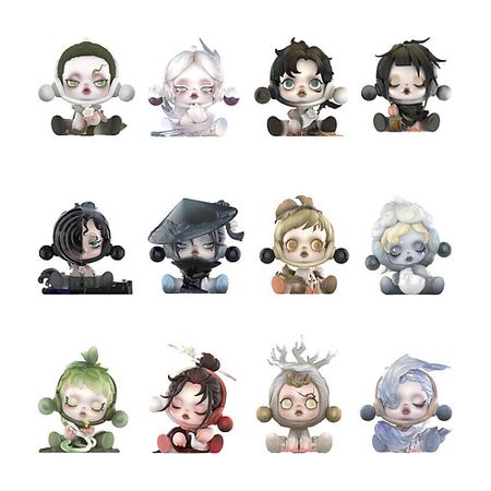 Мягкая игрушка POP MART Фигурка SKULLPANDA Sp Garden Before The Ink Plum Collection Whole Set 12 Pcs