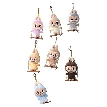 Мягкая игрушка POP MART Фигурка Labubu Wood Workshop Collection Swinging Plush Pendant Mystery Box Mystery Boxes