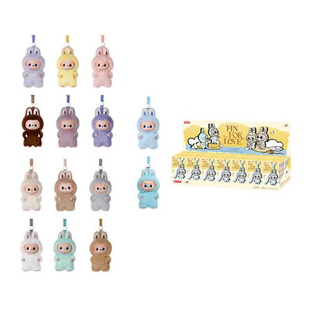 Брелок POP MART Плюшевая подвеска Pin For Love A-M POP MART The Monsters LABUBU 4.0, 14 шт. сумочка плюшевая котик серый 31х23 12 04759 01 bookvalno