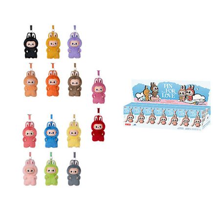 Брелок POP MART Плюшевая подвеска Pin For Love N-Z POP MART The Monsters LABUBU 4.0, 14шт. сумочка плюшевая котик серый 31х23 12 04759 01 bookvalno