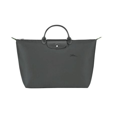 Сумка LONGCHAMP Сумка Le Pliage Green Canvas With Leather Trim Canvas Bag Large Size Women's Graphite Gray