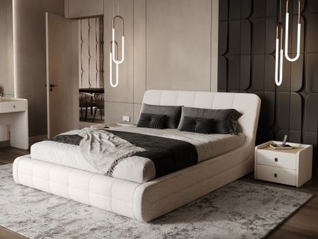 Мягкая Кровать Орматек Corso-6 BS (Ткань: Велюр Forest 4 Бежевый) 140x190