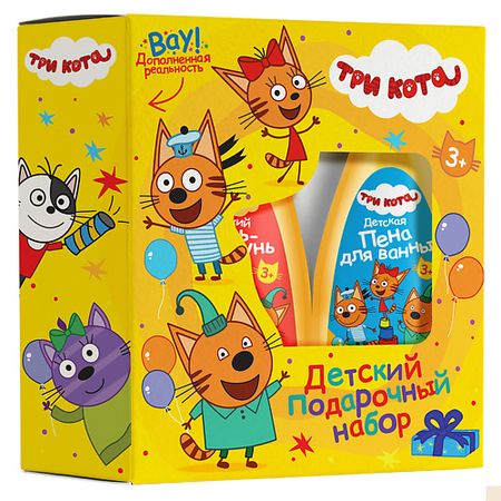 Набор средств для ванной и душа ТРИ КОТА Набор Три Кота Гель-шампунь и Пена для ванны