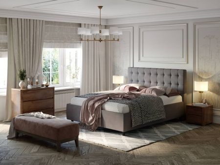 Мягкая Кровать Орматек Scarlett (Ткань: Рогожка Тетра Стальной) 120x190