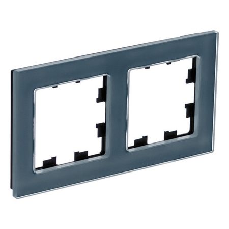 рамка 2 поста Systeme Electric ATLASDESIGN NATURE натуральное стекло грифель